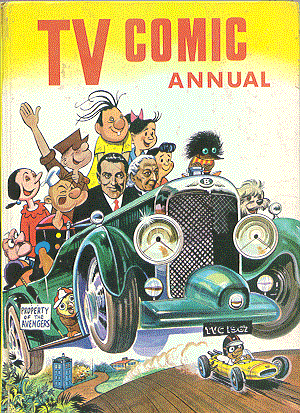 TV Comic Annual 1967 - all the characters in Steed's Bentley