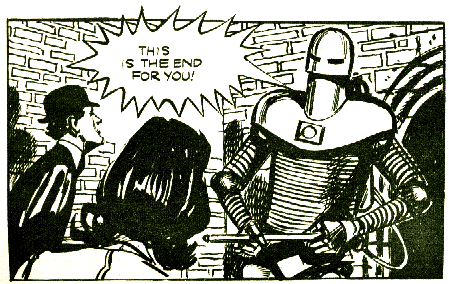 Steed and Emma trapped by a robot in issue 733