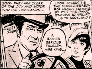 Steed and Tara make their first appearance in TV Comic.  Art by Tom Kerr