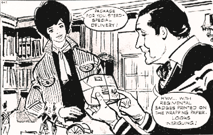 Steed receives a mysterious package in TV Comic #742