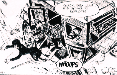 Steed and Tara leap from a dangerous situation - TV Comic #987
